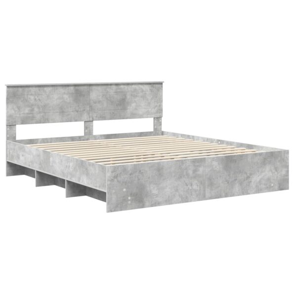 vidaXL Rám postele Betónová šedá 180 x 200 cm Kompozitné drevo – Obrázok 4