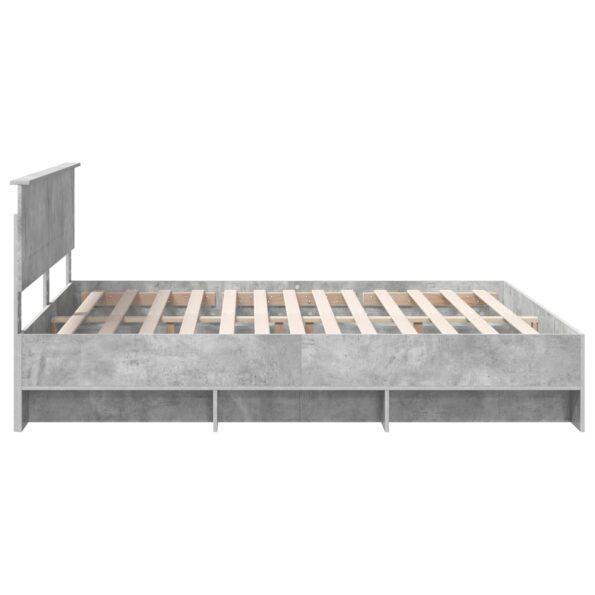 vidaXL Rám postele Betónová šedá 180 x 200 cm Kompozitné drevo – Obrázok 8
