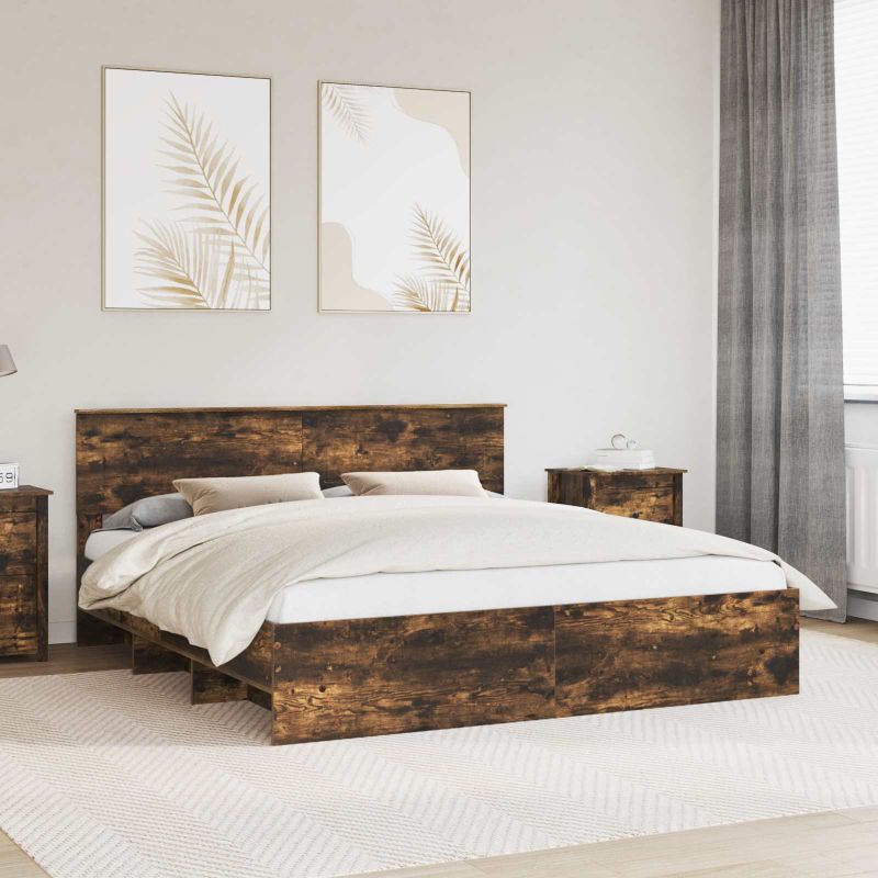 3408827_1.jpg vidaXL Rám postele Dymová dub 180 x 200 cm Kompozitné drevo – Obrázok 1