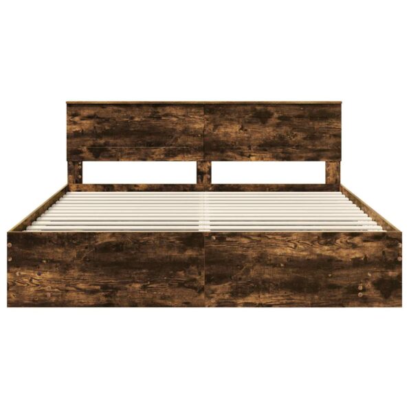 vidaXL Rám postele Dymová dub 180 x 200 cm Kompozitné drevo – Obrázok 7