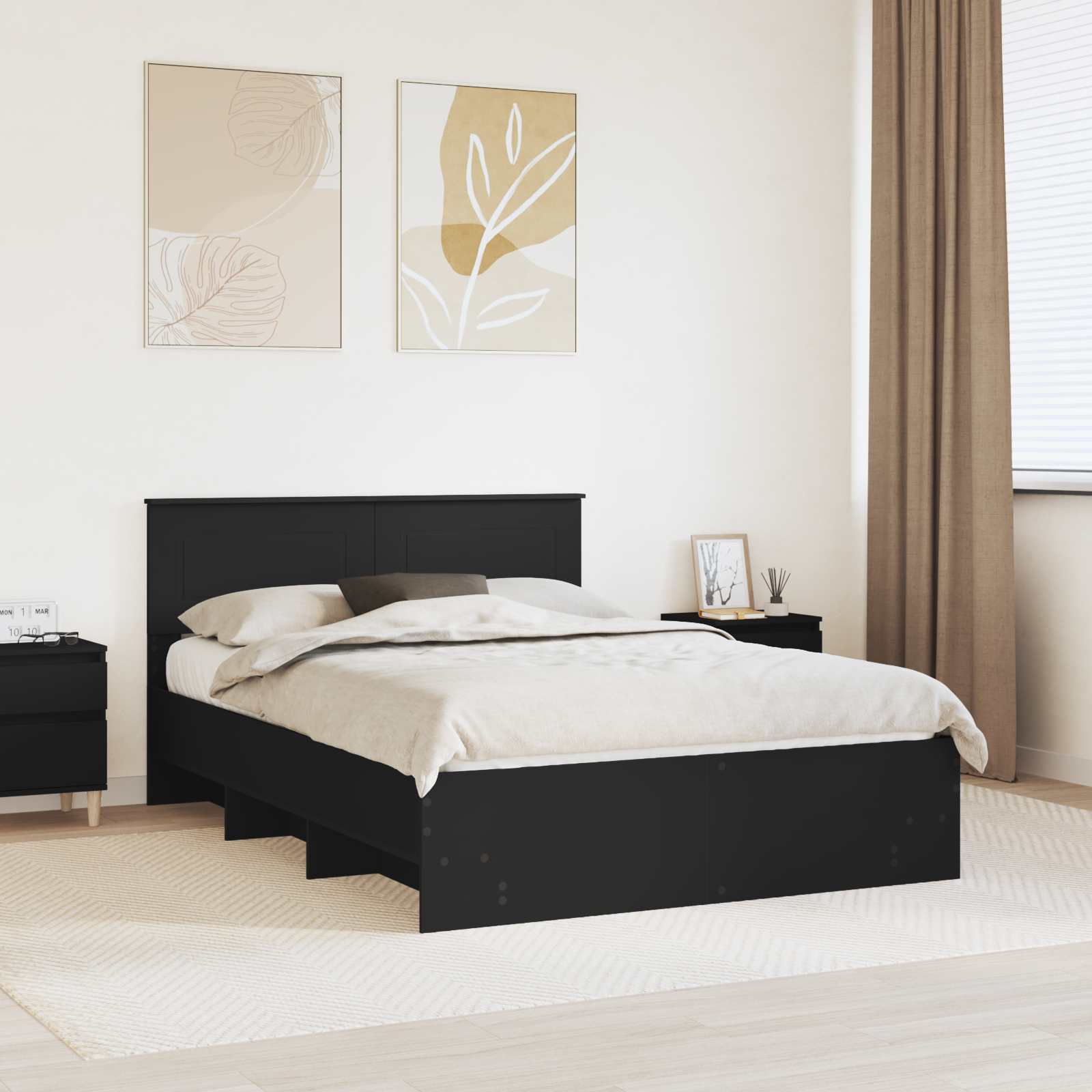 3408831_1.jpg vidaXL Rám postele Čierna 160 x 200 cm Kompozitné drevo – Obrázok 1