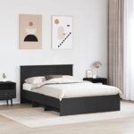 vidaXL Rám postele Čierna 160 x 200 cm Kompozitné drevo – Obrázok 3