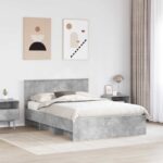 vidaXL Rám postele Betónová šedá 160 x 200 cm Kompozitné drevo – Obrázok 3