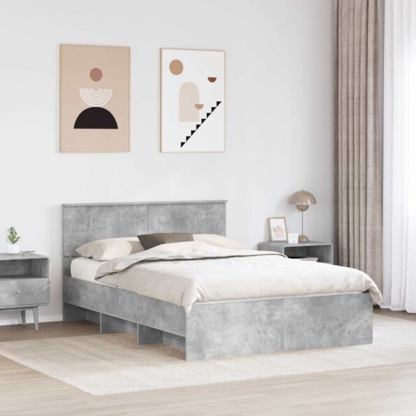 vidaXL Rám postele Betónová šedá 160 x 200 cm Kompozitné drevo – Obrázok 3