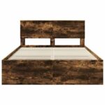 vidaXL Rám postele Dymová dub 160 x 200 cm Kompozitné drevo – Obrázok 7
