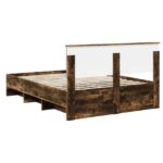 vidaXL Rám postele Dymová dub 150 x 200 cm Kompozitné drevo – Obrázok 9