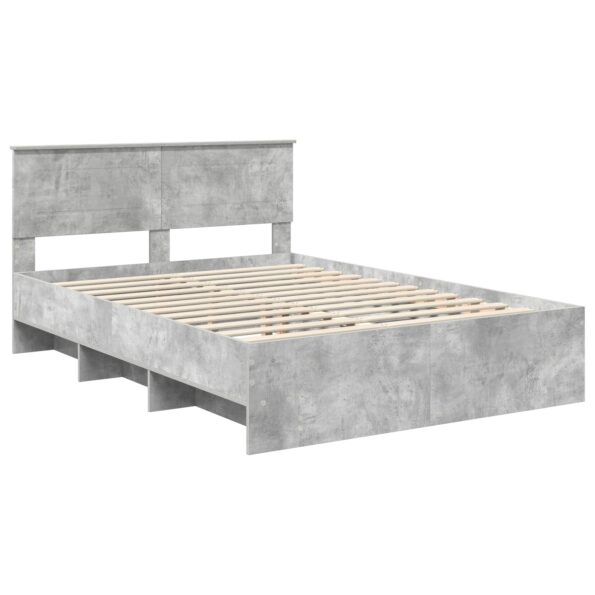 vidaXL Rám postele Betónová šedá 140 x 200 cm Kompozitné drevo – Obrázok 4