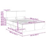 vidaXL Rám postele Hnedý dub 140 x 200 cm Kompozitné drevo – Obrázok 13