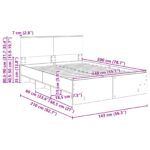 vidaXL Rám postele Sonoma dub 140 x 200 cm Kompozitné drevo – Obrázok 13