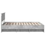 vidaXL Rám postele Betónová šedá 140 x 200 cm Kompozitné drevo – Obrázok 8