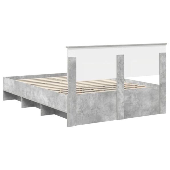 vidaXL Rám postele Betónová šedá 140 x 200 cm Kompozitné drevo – Obrázok 9