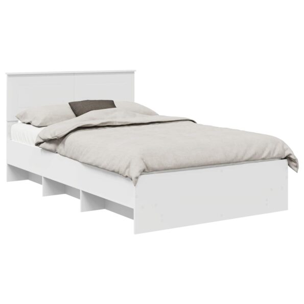 vidaXL Rám postele s čelnou doskou Biela 137 x 203 cm Kompozitné drevo – Obrázok 2
