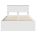 vidaXL Rám postele s čelnou doskou Biela 137 x 203 cm Kompozitné drevo – Obrázok 7