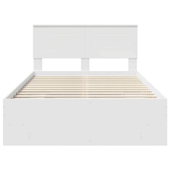 vidaXL Rám postele s čelnou doskou Biela 137 x 203 cm Kompozitné drevo – Obrázok 7