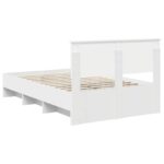 vidaXL Rám postele s čelnou doskou Biela 137 x 203 cm Kompozitné drevo – Obrázok 9