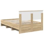 vidaXL Rám postele Sonoma dub 137 x 203 cm Kompozitné drevo – Obrázok 9