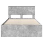 vidaXL Rám postele Betónová šedá 137 x 203 cm Kompozitné drevo – Obrázok 7