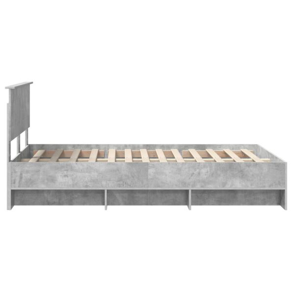 vidaXL Rám postele Betónová šedá 137 x 203 cm Kompozitné drevo – Obrázok 8