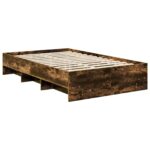 vidaXL Rám postele Dymová dub 137 x 203 cm Kompozitné drevo – Obrázok 5
