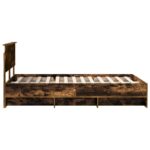vidaXL Rám postele Dymová dub 137 x 203 cm Kompozitné drevo – Obrázok 8