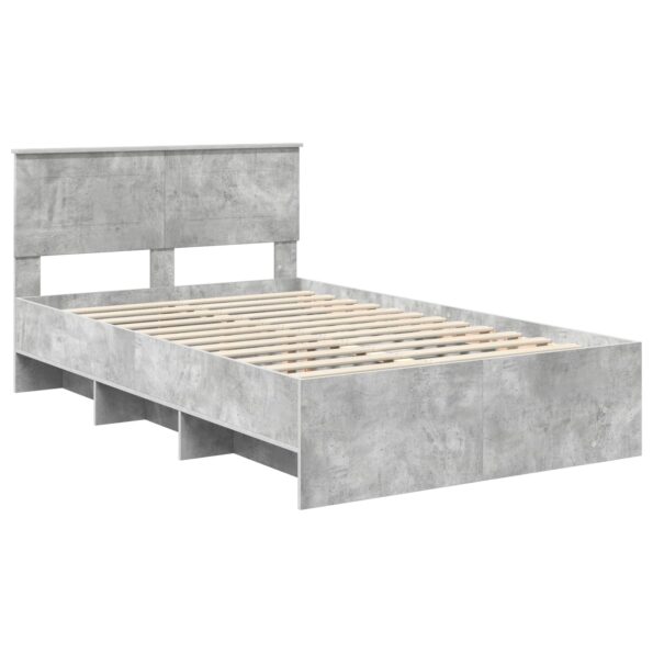 vidaXL Rám postele Betónová šedá 120 x 123 cm Kompozitné drevo – Obrázok 4
