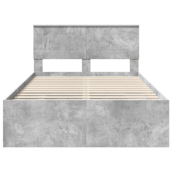 vidaXL Rám postele Betónová šedá 120 x 123 cm Kompozitné drevo – Obrázok 7