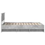 vidaXL Rám postele Betónová šedá 120 x 123 cm Kompozitné drevo – Obrázok 8