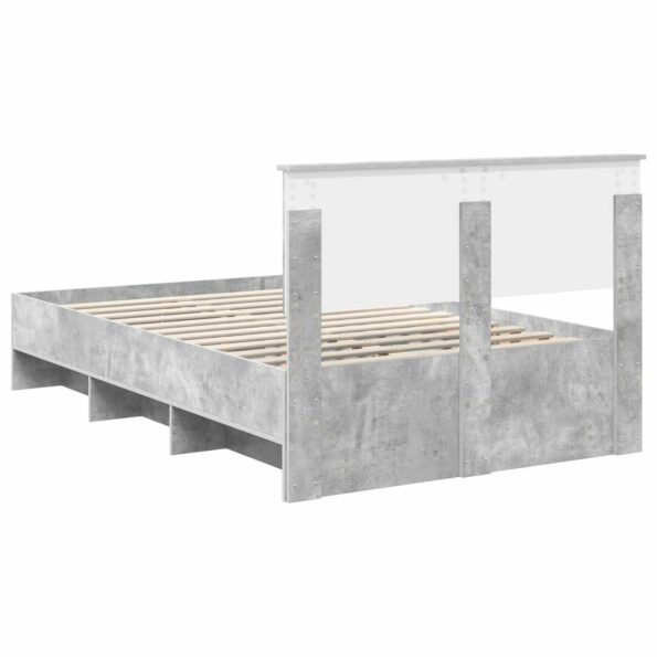vidaXL Rám postele Betónová šedá 120 x 123 cm Kompozitné drevo – Obrázok 9
