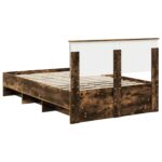 vidaXL Rám postele Dymová dub 120 x 123 cm Kompozitné drevo – Obrázok 9