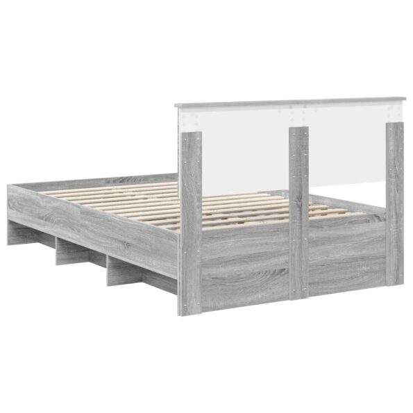 vidaXL Rám postele Sivý Sonoma 120 x 123 cm Kompozitné drevo – Obrázok 9