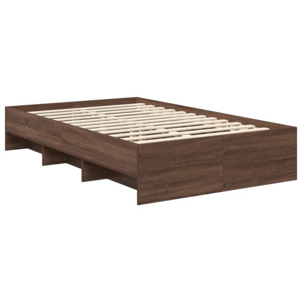 vidaXL Rám postele Hnedý dub 120 x 123 cm Kompozitné drevo – Obrázok 5