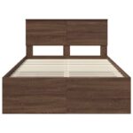 vidaXL Rám postele Hnedý dub 120 x 123 cm Kompozitné drevo – Obrázok 7