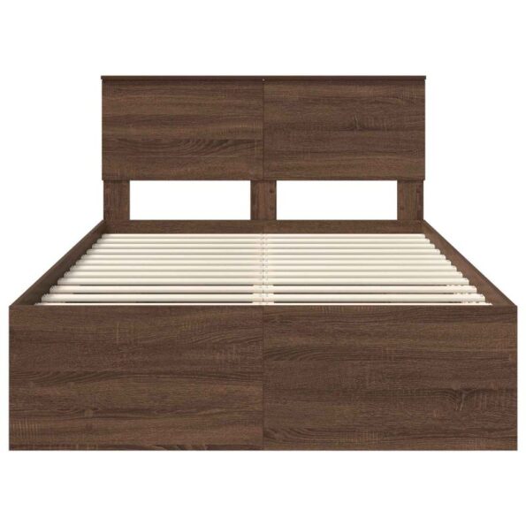 vidaXL Rám postele Hnedý dub 120 x 123 cm Kompozitné drevo – Obrázok 7