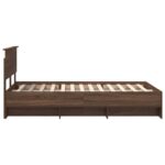 vidaXL Rám postele Hnedý dub 120 x 123 cm Kompozitné drevo – Obrázok 8