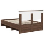 vidaXL Rám postele Hnedý dub 120 x 123 cm Kompozitné drevo – Obrázok 9