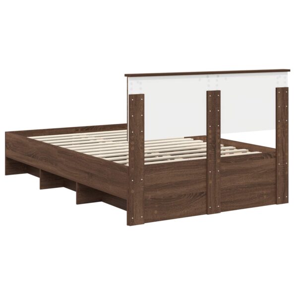 vidaXL Rám postele Hnedý dub 120 x 123 cm Kompozitné drevo – Obrázok 9