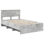 vidaXL Rám postele Betónová šedá 120 x 123 cm Kompozitné drevo – Obrázok 4