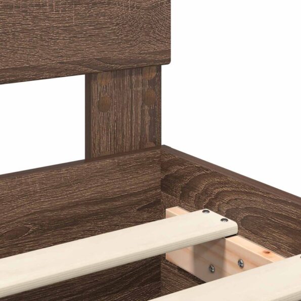 vidaXL Rám postele Hnedý dub 120 x 123 cm Kompozitné drevo – Obrázok 10