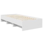 vidaXL Rám postele s čelnou doskou Biela 120 x 123 cm Kompozitné drevo – Obrázok 5