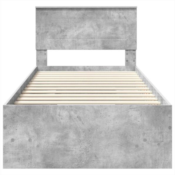 vidaXL Rám postele Betónová šedá 120 x 123 cm Kompozitné drevo – Obrázok 7
