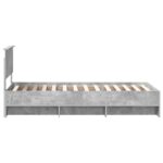 vidaXL Rám postele Betónová šedá 120 x 123 cm Kompozitné drevo – Obrázok 8