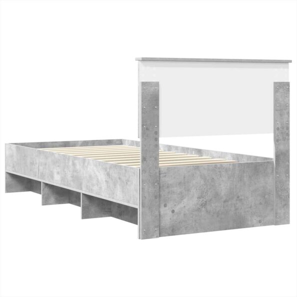 vidaXL Rám postele Betónová šedá 120 x 123 cm Kompozitné drevo – Obrázok 9