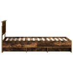 vidaXL Rám postele Dymová dub 120 x 123 cm Kompozitné drevo – Obrázok 8