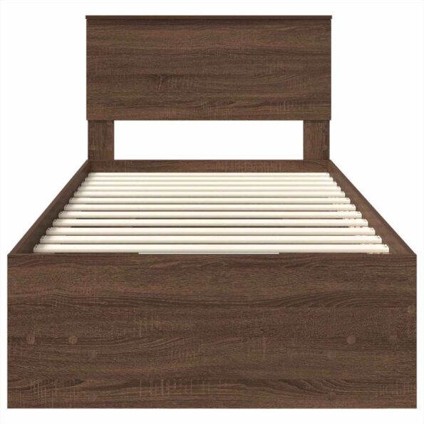 vidaXL Rám postele Hnedý dub 90 x 200 cm Kompozitné drevo – Obrázok 7