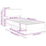 vidaXL Rám postele Sonoma dub 90 x 200 cm Kompozitné drevo – Obrázok 13