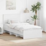 vidaXL Rám postele s čelnou doskou Biela 80 x 200 cm Kompozitné drevo