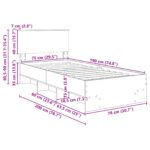 vidaXL Rám postele s čelnou doskou Biela 80 x 200 cm Kompozitné drevo – Obrázok 13