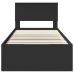 vidaXL Rám postele s čelnou doskou Čierna 80 x 200 cm Kompozitné drevo – Obrázok 7