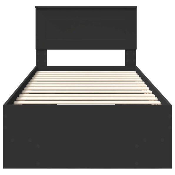 vidaXL Rám postele s čelnou doskou Čierna 80 x 200 cm Kompozitné drevo – Obrázok 7