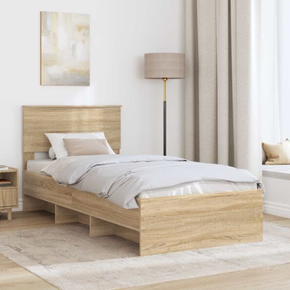 vidaXL Rám postele Sonoma dub 80 x 200 cm Kompozitné drevo – Obrázok 3